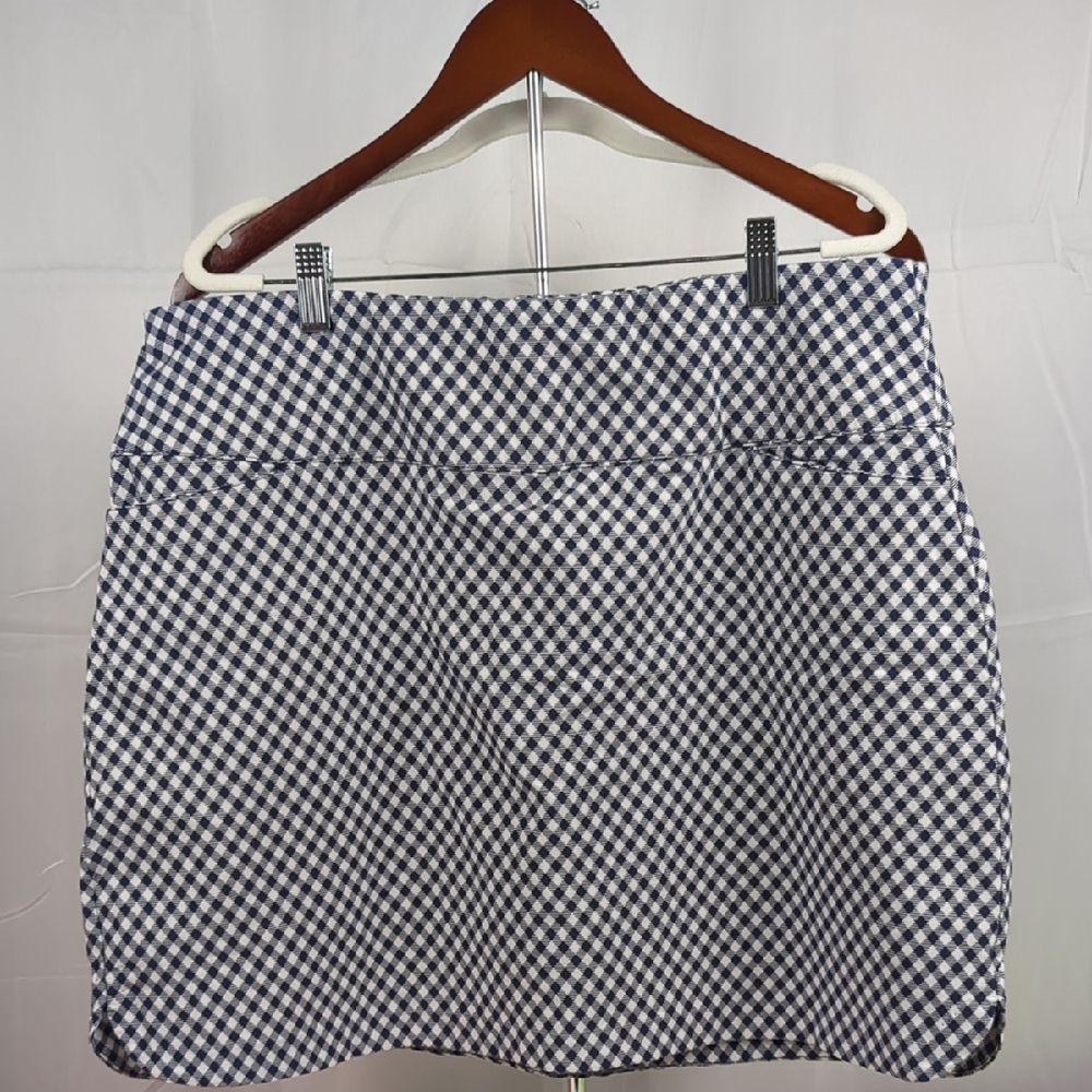 Lady Hagen Blue and White Checkered Skort